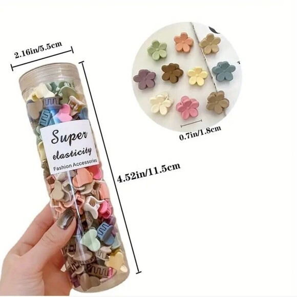 Heart shape hair clip bundle 50pc set matte finish - Picture 3 of 4